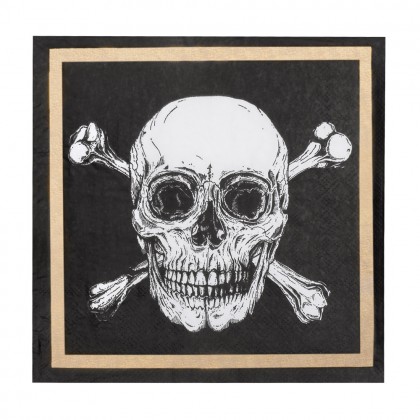 Set 20 papieren servetten Piraten (33 x 33 cm)