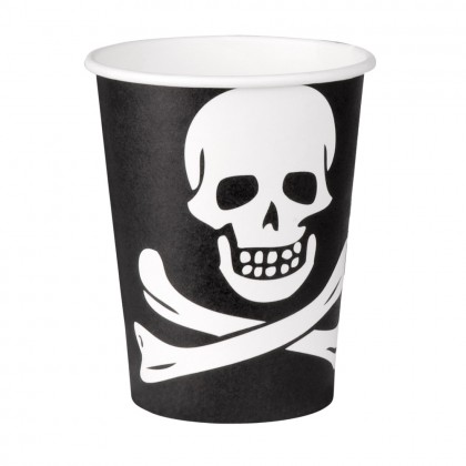 Set 10 papieren bekertjes Piraten Classic (25 cl)