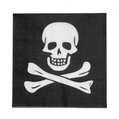 Set 20 papieren servetten Piraten classic (33 x 33 cm)