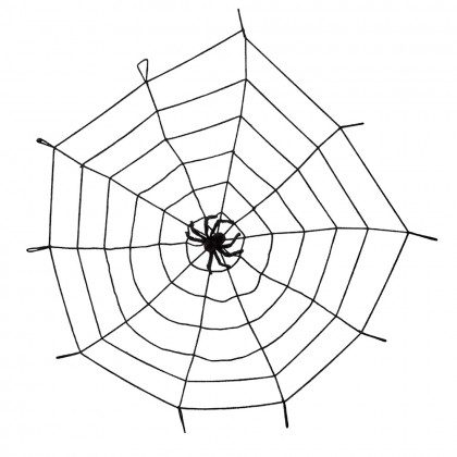 Spinnenweb elastisch (150 cm) met spin
