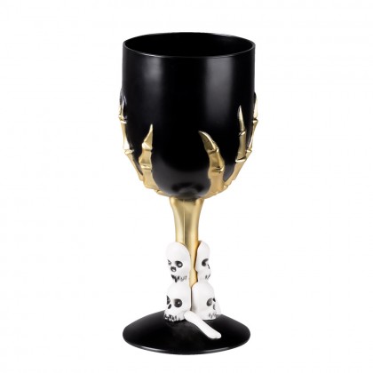 Plastic kelk Skull claw zwart (25 cl, 17,5 cm)