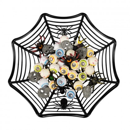 Halloweenmandje Spinnenweb (27 cm)
