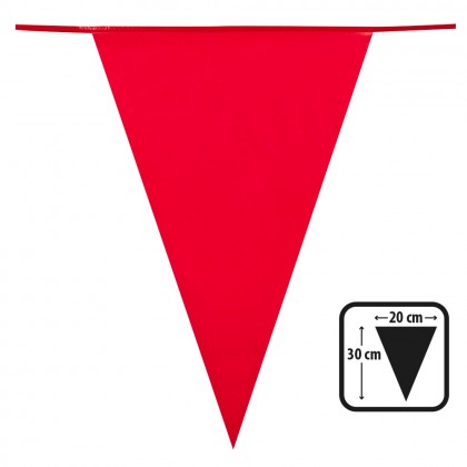 PE vlaggenlijn rood (30 x 20 cm)(10 m)