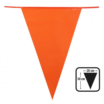 PE vlaggenlijn oranje (30 x 20 cm)(10 m)