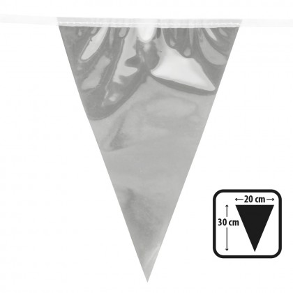 Metallic vlaggenlijn zilver (30 x 20 cm)(10 m)