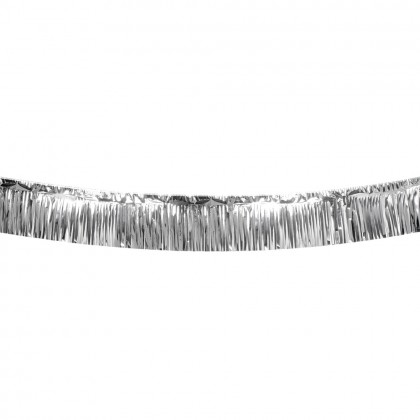 Metallic franjeslinger zilver (6 m)