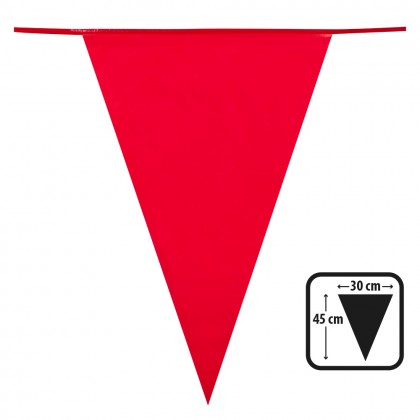 PE reuzenvlaggenlijn rood (45 x 30 cm)(10 m)