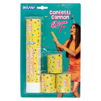Confettikoker veelkleurig hervulbaar(21 cm)