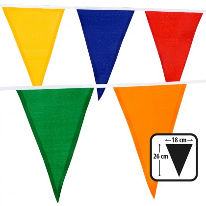 Polyester vlaggenlijn veelkleurig (26 x 18 cm)(10 m)