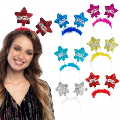 St. Tiara Star 'Happy Birthday' 6 kleuren ass.