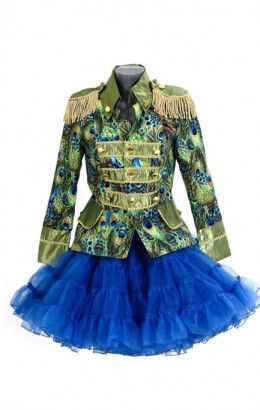 Carnavalsjasje luxe pauw kort