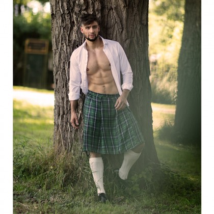 Kilt Mr Tartan groen (verstelbaar)