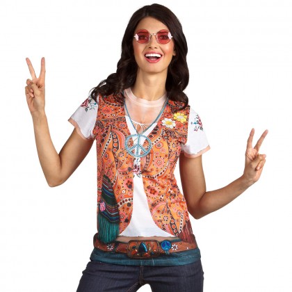 St. Fotorealistisch shirt Hippie (S)