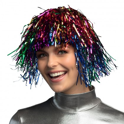 Pruik Metallic veelkleurig