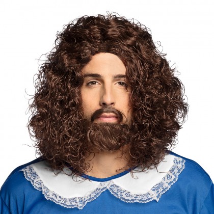 Pruik Musketier met snor en baard