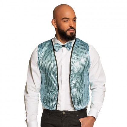 Set Spangles 4 kleuren ass. (gilet M/L en vlinderstrik)