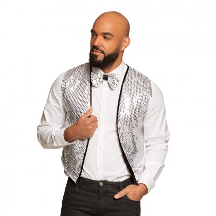 Set Spangles 4 kleuren ass. (gilet M/L en vlinderstrik)