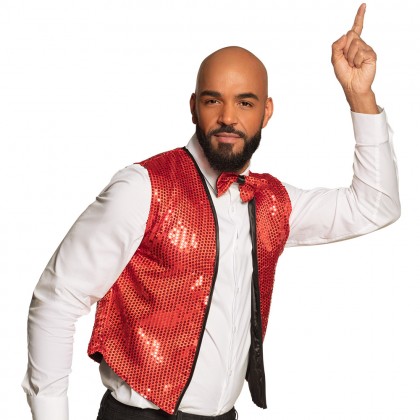 Set Spangles 4 kleuren ass. (gilet M/L en vlinderstrik)