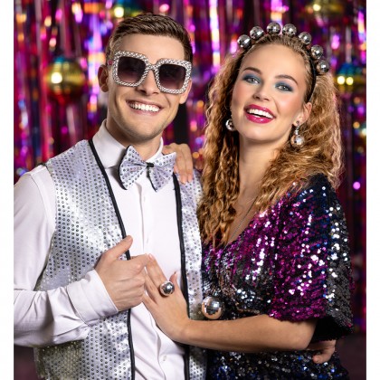 Set Spangles 4 kleuren ass. (gilet M/L en vlinderstrik)