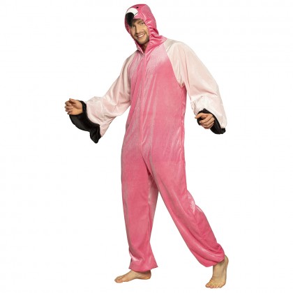 Volwassenenkostuum Flamingo pluche (max. 1.95 m)