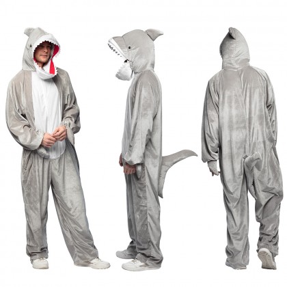 Volwassenenkostuum Haai pluche (max. 1.95 m)