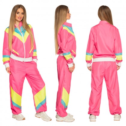 Trainingspak Retro babe neonroze UV (M)