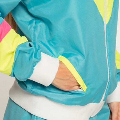 Trainingspak Retro babe neonblauw UV (S)