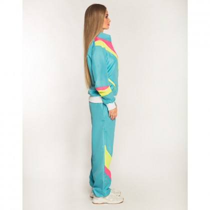 Trainingspak Retro babe neonblauw UV (S)