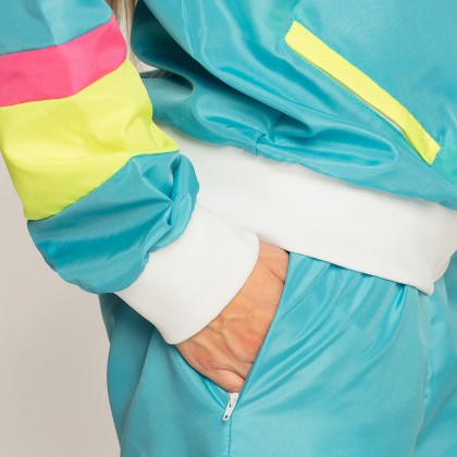 Trainingspak Retro babe neonblauw UV (L)