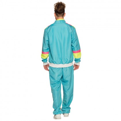 Trainingspak Retro dude neonblauw UV (M)