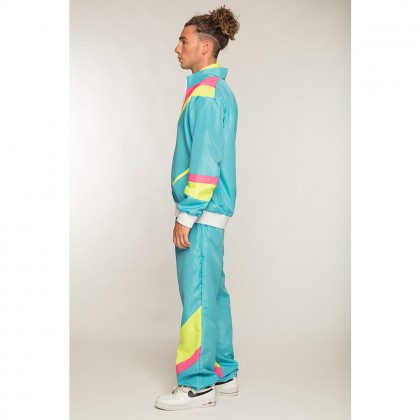 Trainingspak Retro dude neonblauw UV (M)