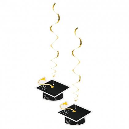 Set 2 decoratieswirls Graduation dubbelzijdig (85 cm)