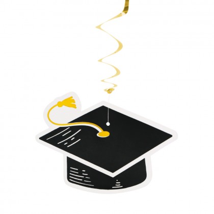 Set 2 decoratieswirls Graduation dubbelzijdig (85 cm)