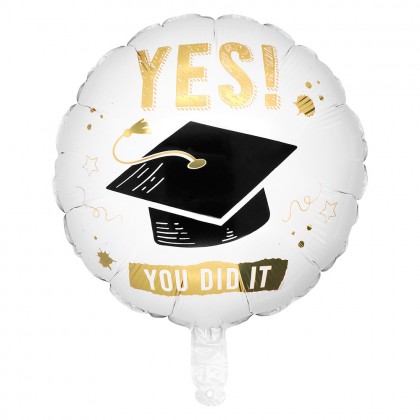 Folieballon 'Yes! You did it' dubbelzijdig (Ø 45 cm)