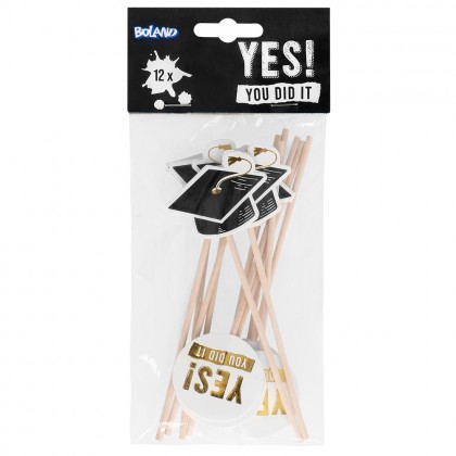 Set 12 cocktailprikkers Graduation (12 cm)