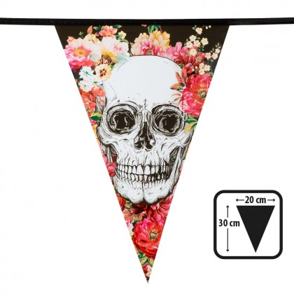 PE vlaggenlijn Day of the dead (30 x 20 cm, 6 m)