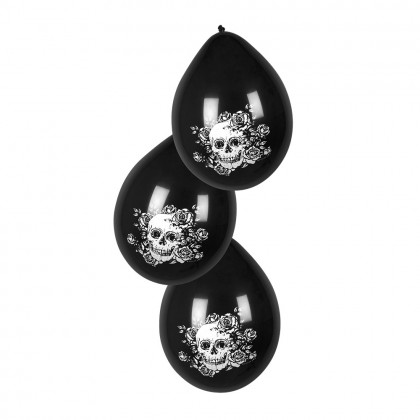Set 6 Latex ballonnen Day of the dead dubbelzijdig (Ø 25 cm)