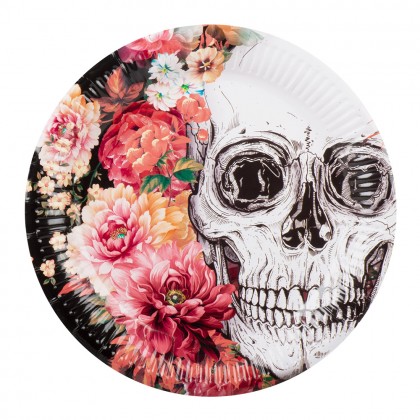 Set 10 papieren bordjes Day of the dead (Ø 23 cm)