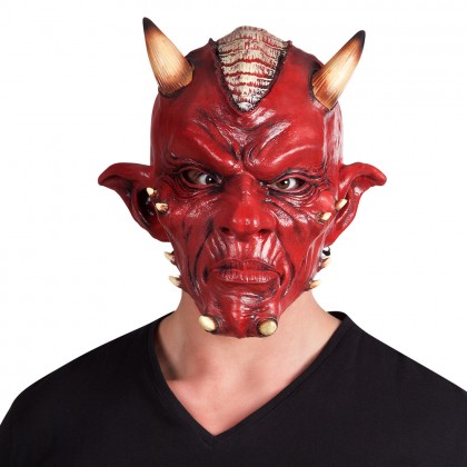 Latex hoofdmasker Duivel deluxe