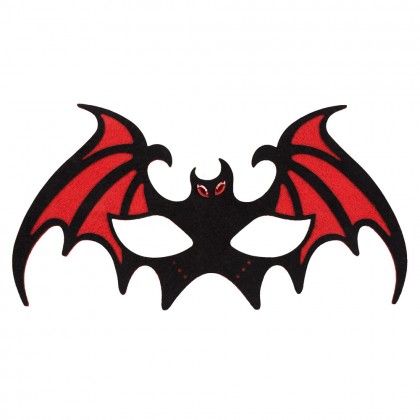 Vilten oogmasker Vleermuis 4 kleuren ass.