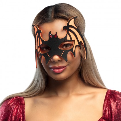 Vilten oogmasker Vleermuis 4 kleuren ass.