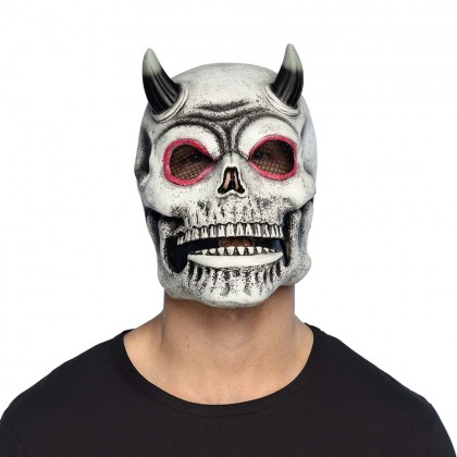 Latex hoofdmasker Duivel schedel