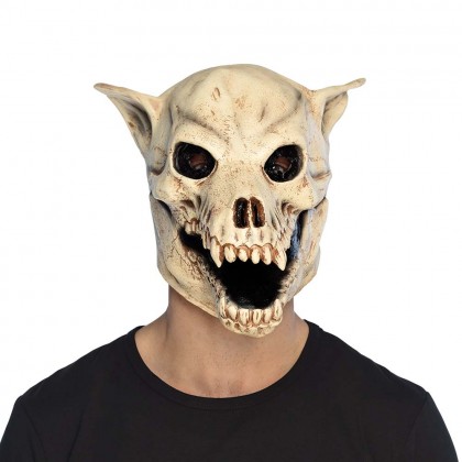 Latex hoofdmasker Hondenschedel