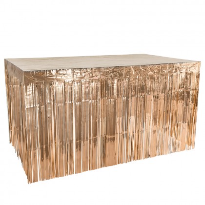 Tafelrok metallic roségoud (300 x 74 cm)