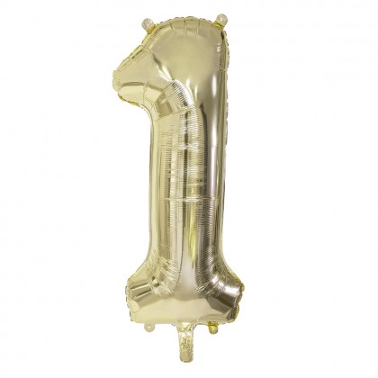 Folieballon '1' goud (86 cm)