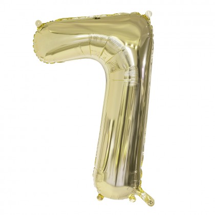 Folieballon '7' goud (86 cm)