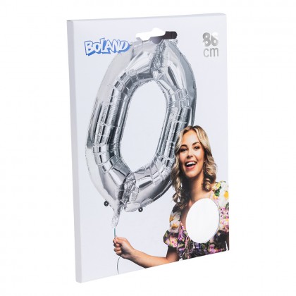 Folieballon '0' zilver (86 cm)