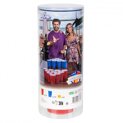 Set drankspel Beer pong (22 bekers + 4 ballen)