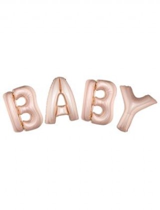 Ballonnenset 40" baby roze met lint 5m