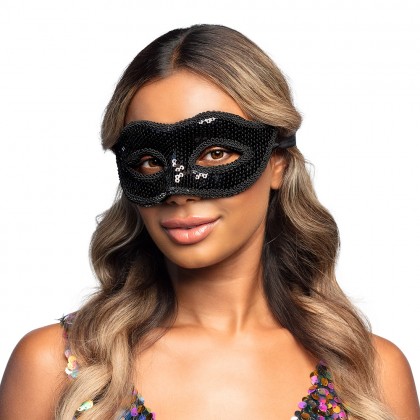 Oogmasker Venice sequins zwart
